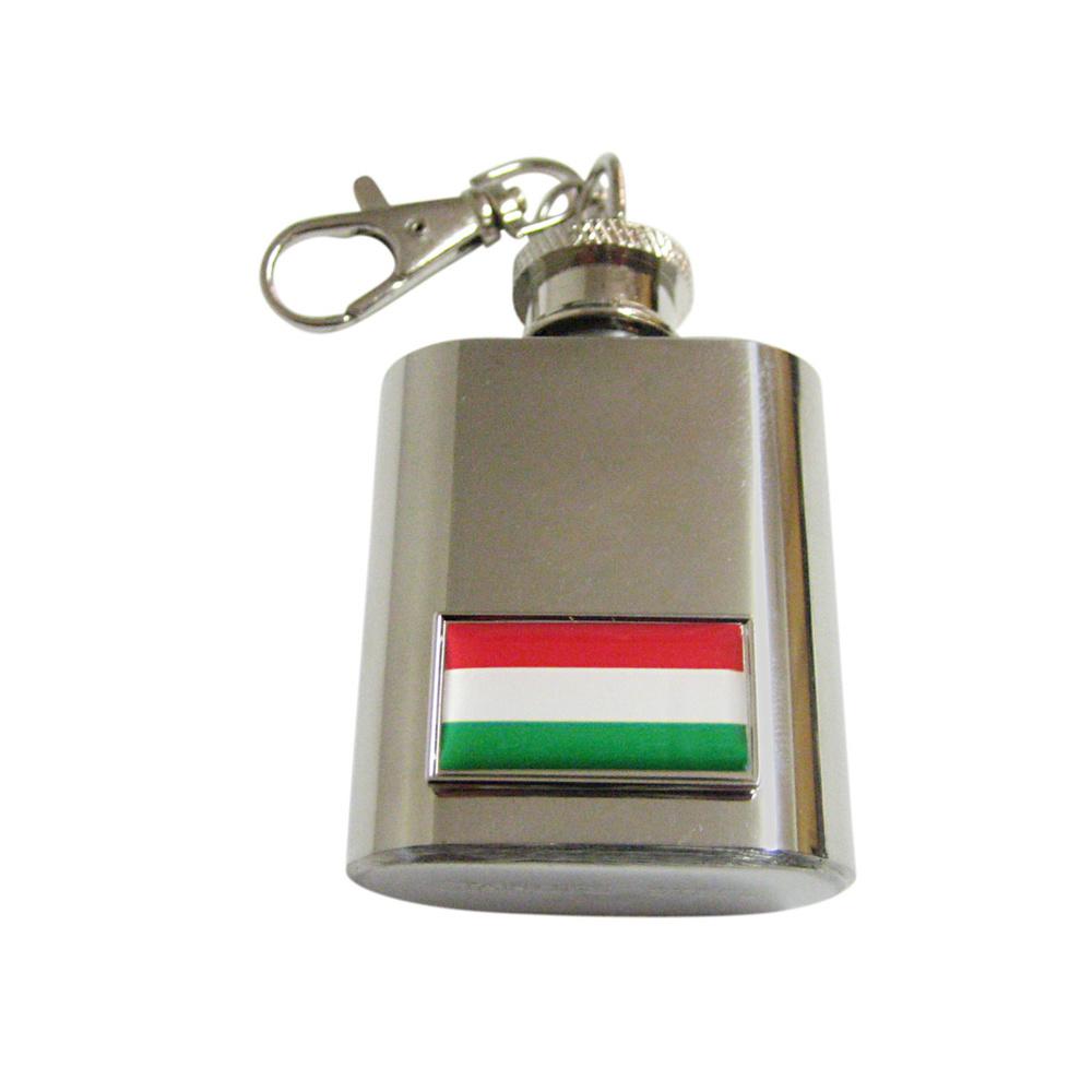 Thin Bordered Hungary Flag Keychain Flask - image 1
